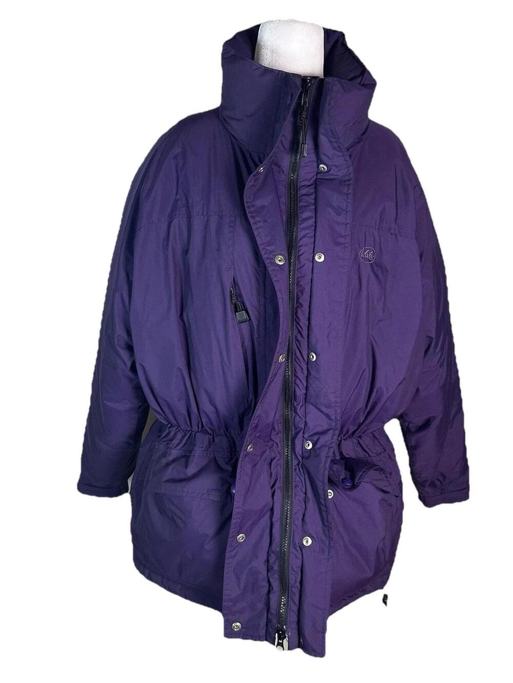 vintage Rei Women’s Goose Down Puffer Coat Winter Snow Warm Purple Sz 12 *flaw*